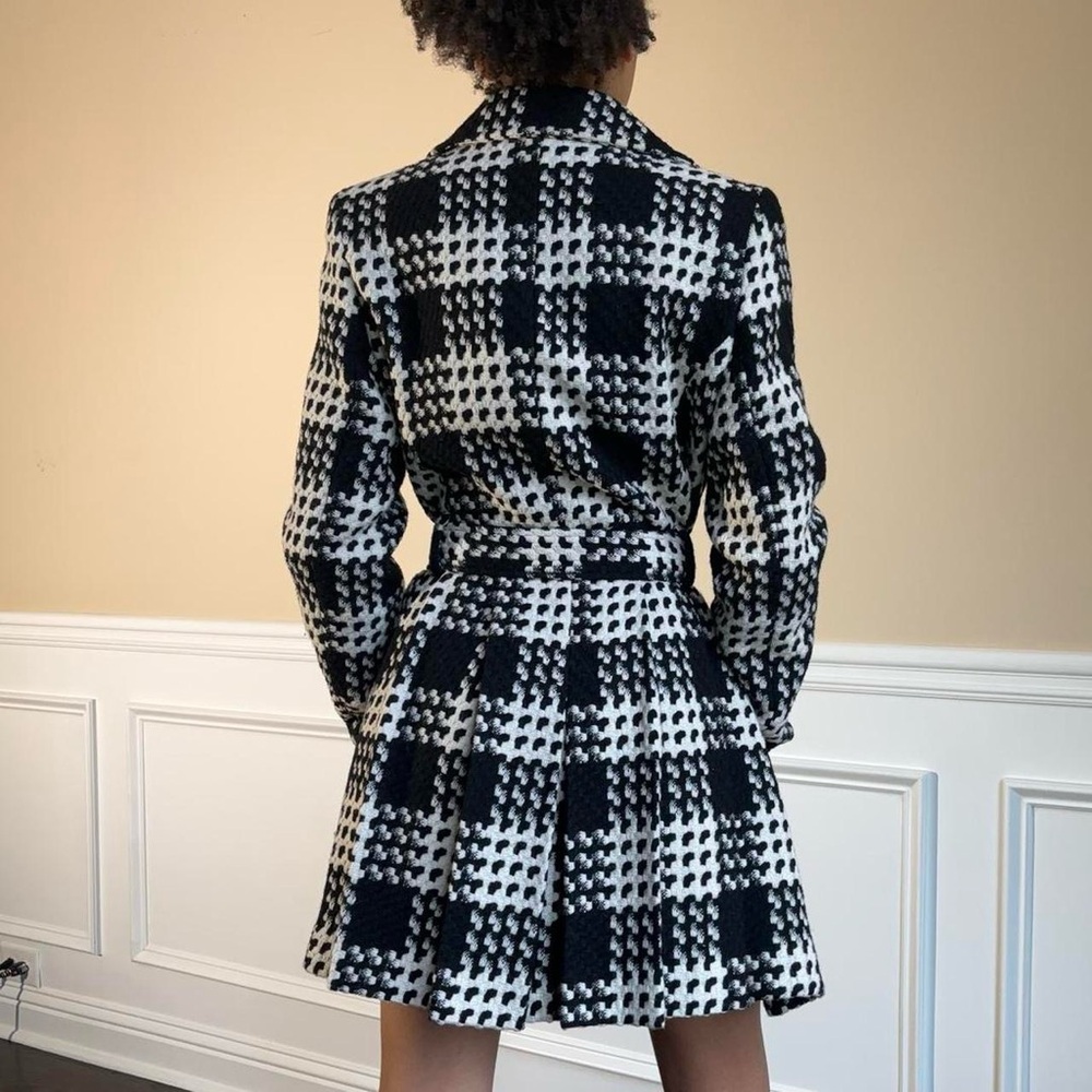 Via Spiga Houndstooth Wool-Blend Coat - Picture 2 of 8